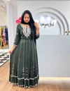Pc 435 Chinon Embroidery Sequence Work Gown With Dupatta